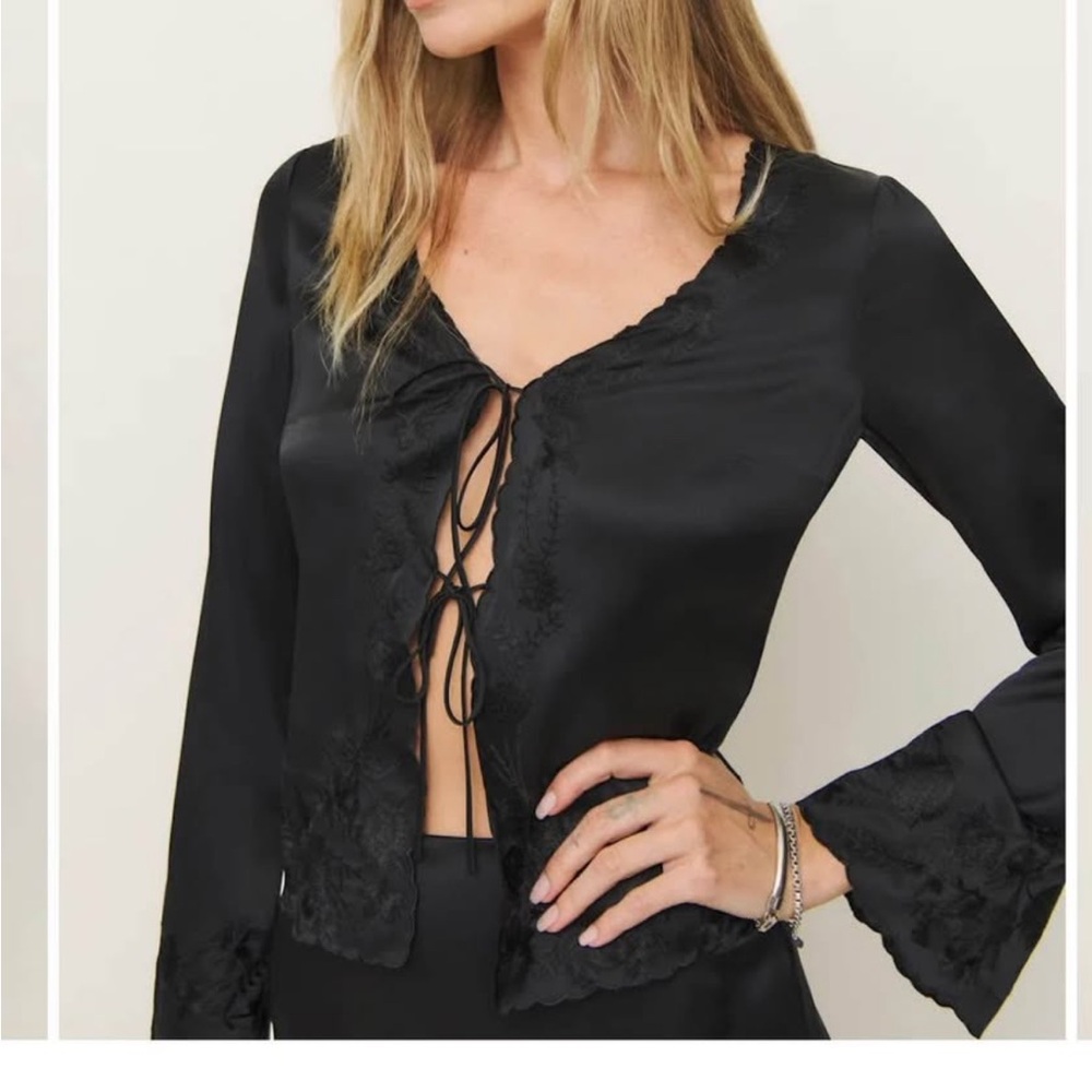 Reformation Rosina Silk Top